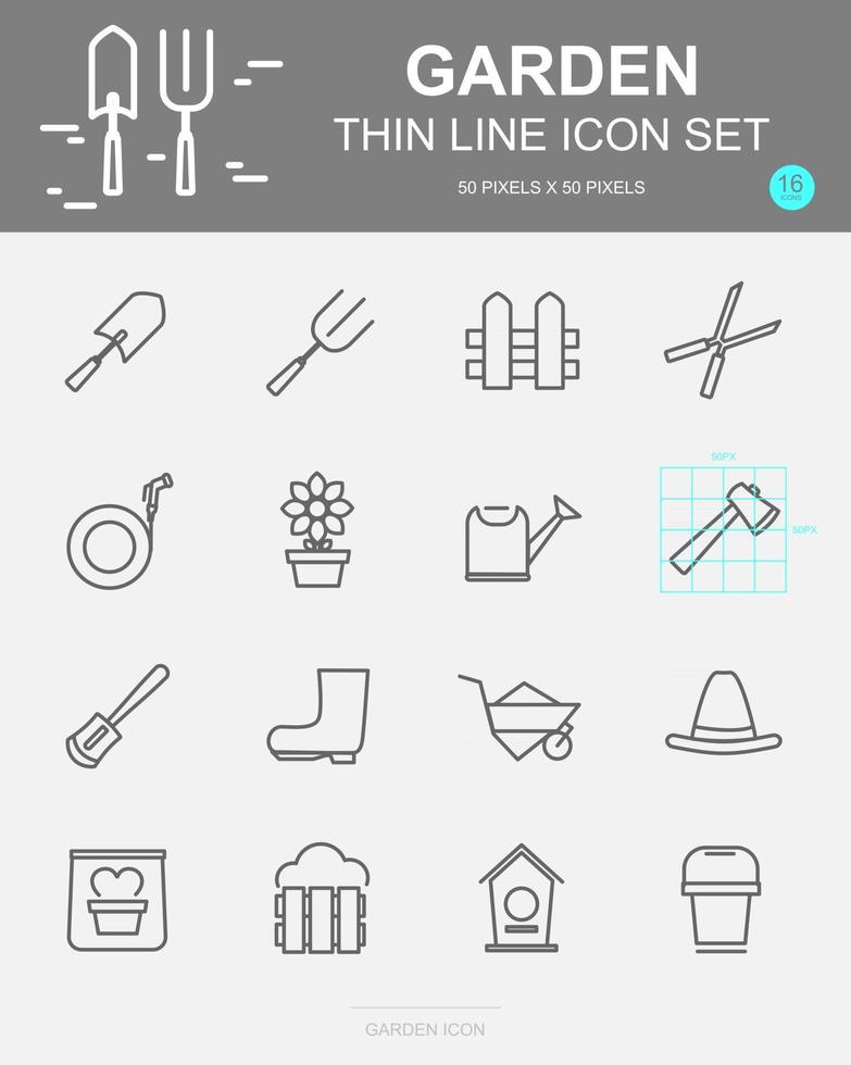 Set of Garden Vector Line Icons