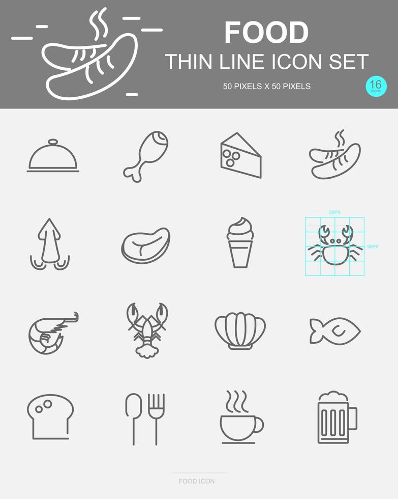 Set of  Food Vector Line Icons