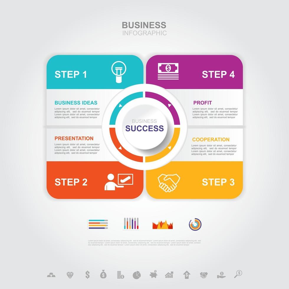Business infographic Business success concept with graphvector design vector