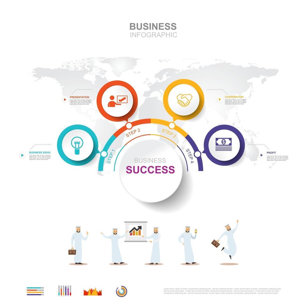 infografía empresarial concepto de éxito empresarial con elementos de diseño de vector gráfico de esta imagen proporcionada por la nasa