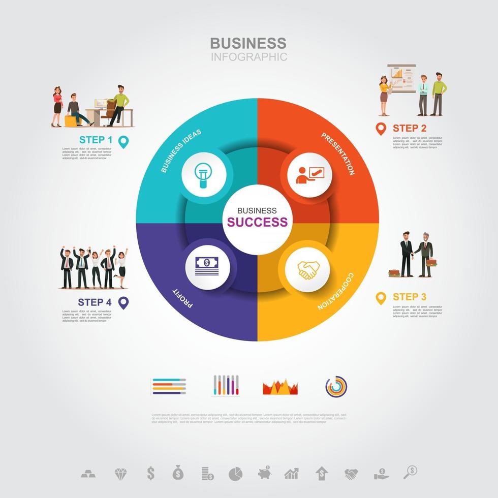 infografía empresarial concepto de éxito empresarial con elementos de diseño de vector gráfico de esta imagen proporcionada por la nasa