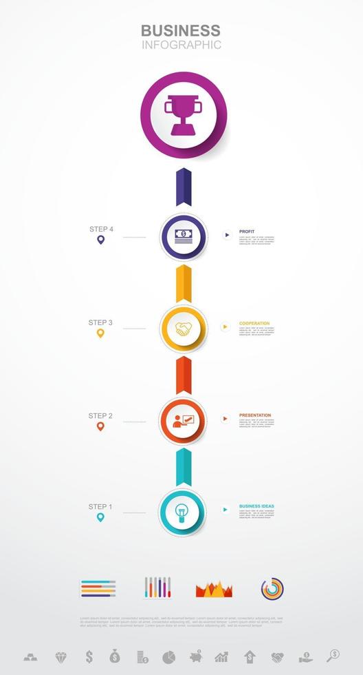 infografía empresarial concepto de éxito empresarial con elementos de diseño de vector gráfico de esta imagen proporcionada por la nasa