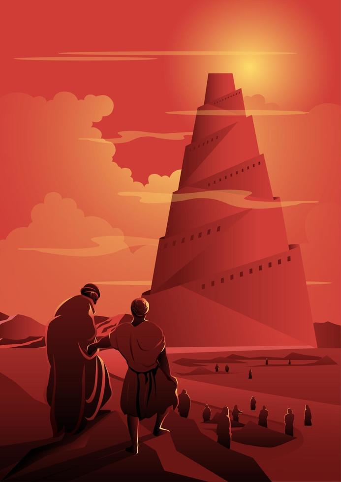 Tower of Babel Biblical Series vector