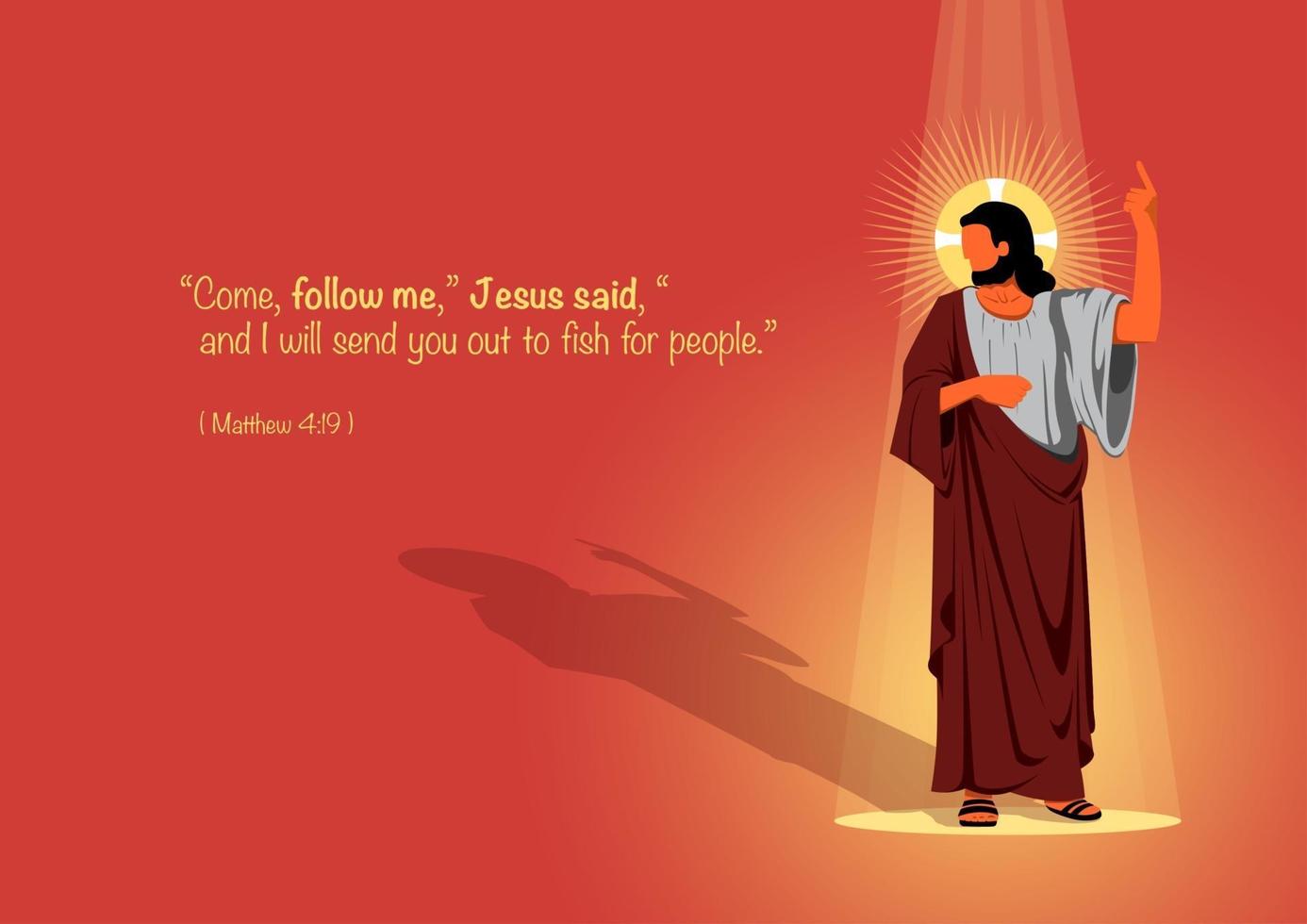 Follow Jesus conceptual illustration vector