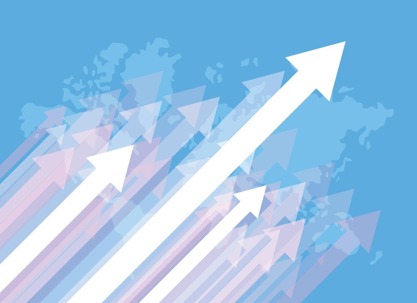 Upward Arrows and Financial incline growth vector