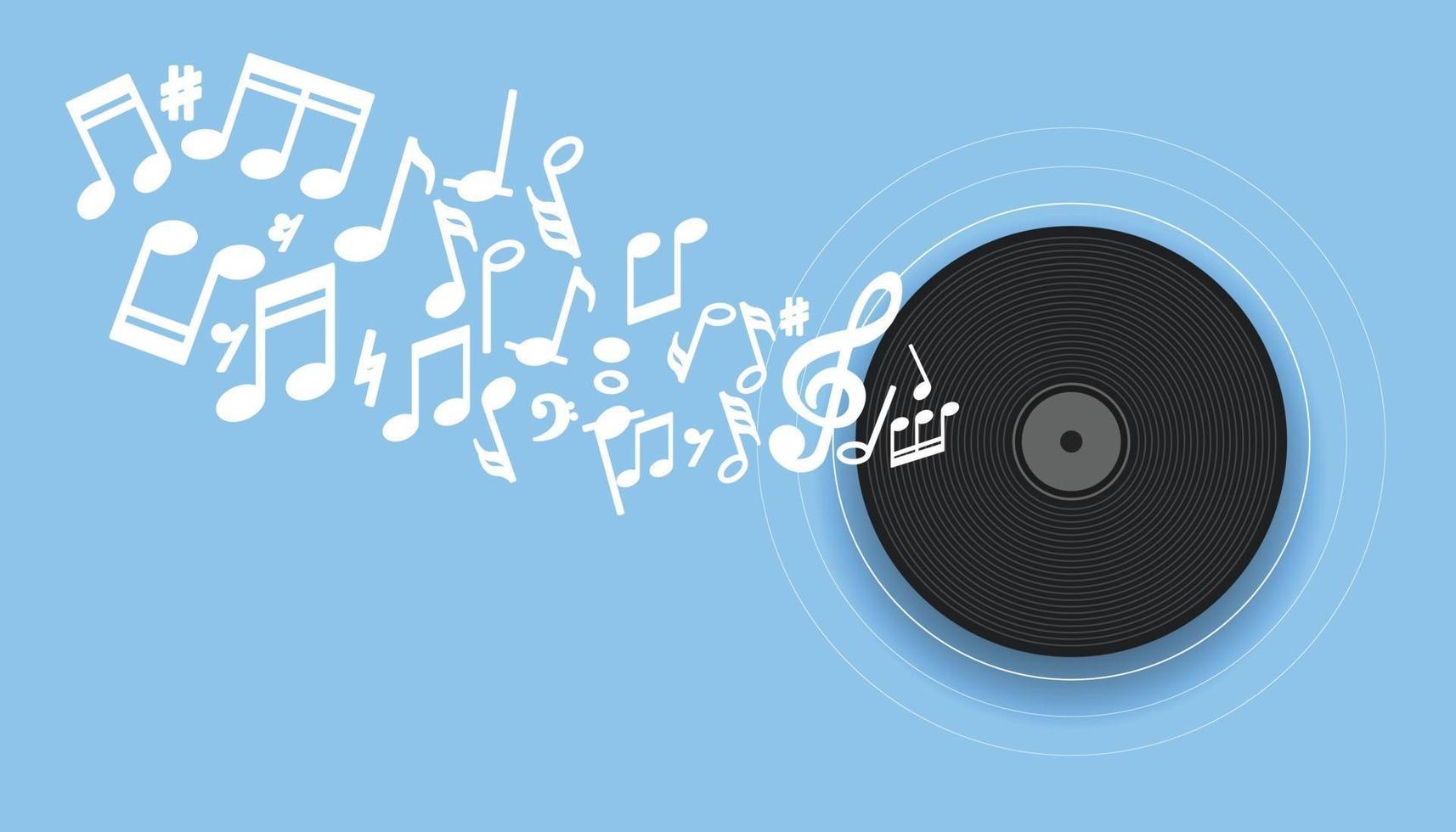 Musical Notes on the Gramophone vector