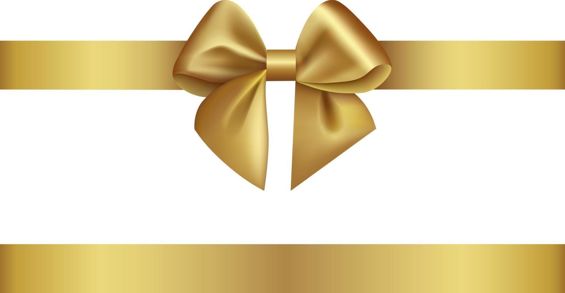 Gold ribbon christmas gift Royalty Free Vector Image