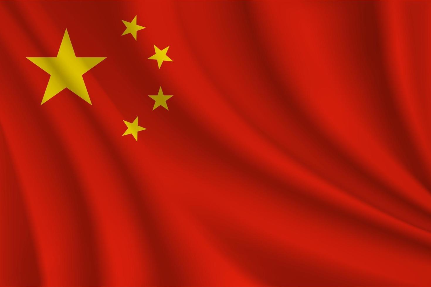 bandera realista ondulada de china vector
