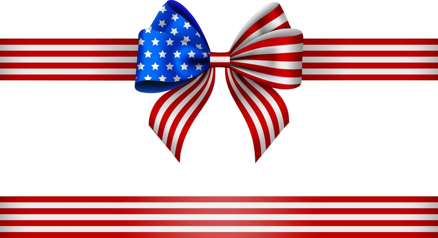 american bow and ribbon vector