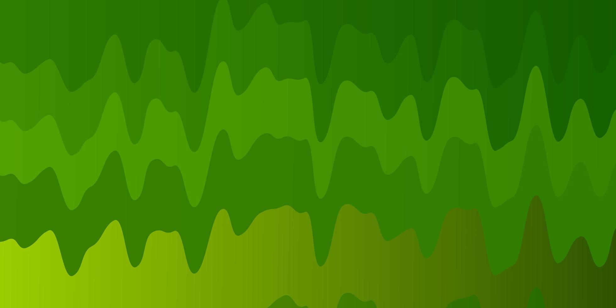 Fondo de vector amarillo verde claro con líneas curvas ilustración abstracta con patrón de líneas de degradado bandy para páginas de destino de sitios web