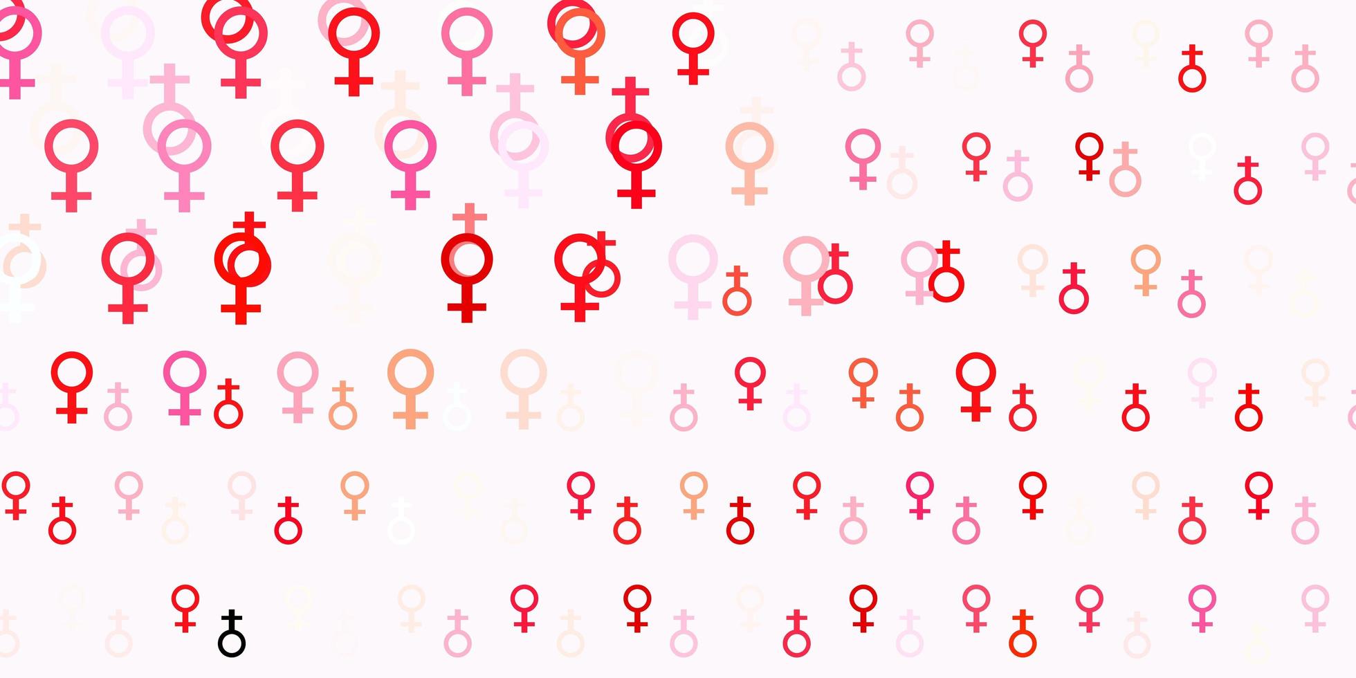 Light Red vector backdrop with woman power symbols