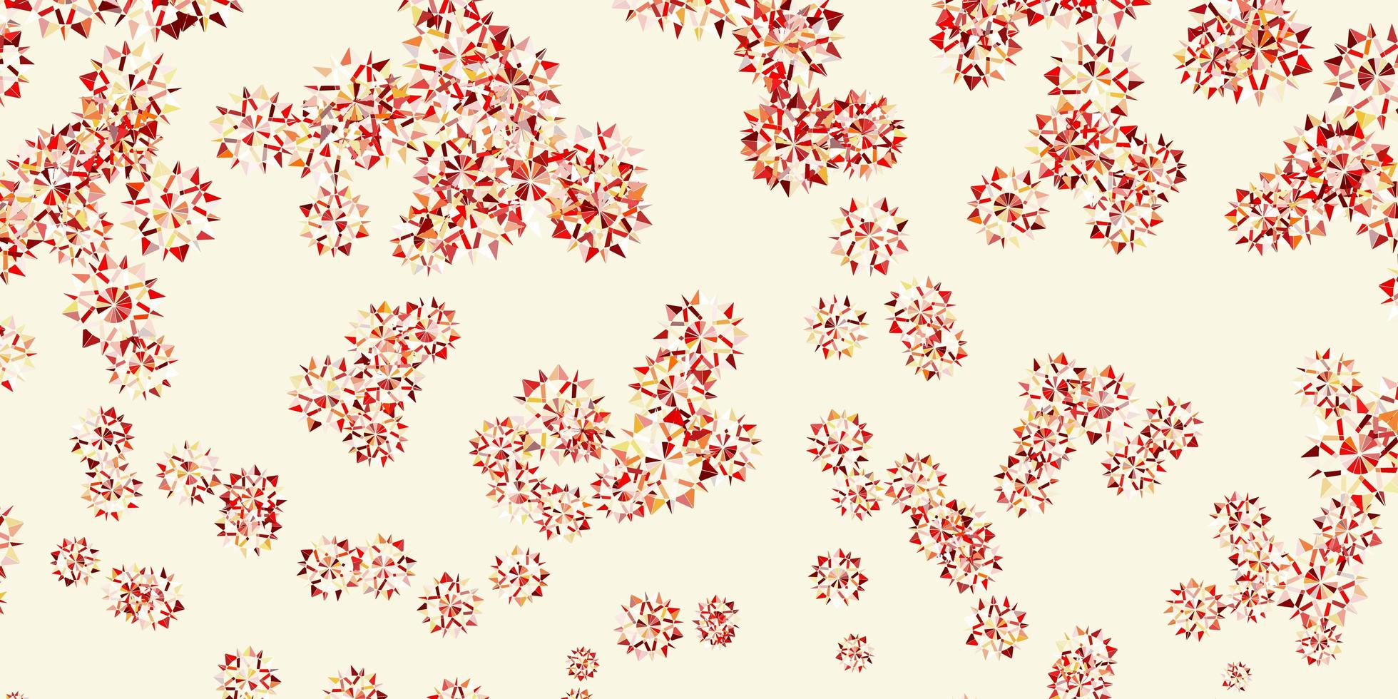 Light red vector beautiful snowflakes backdrop with flowers