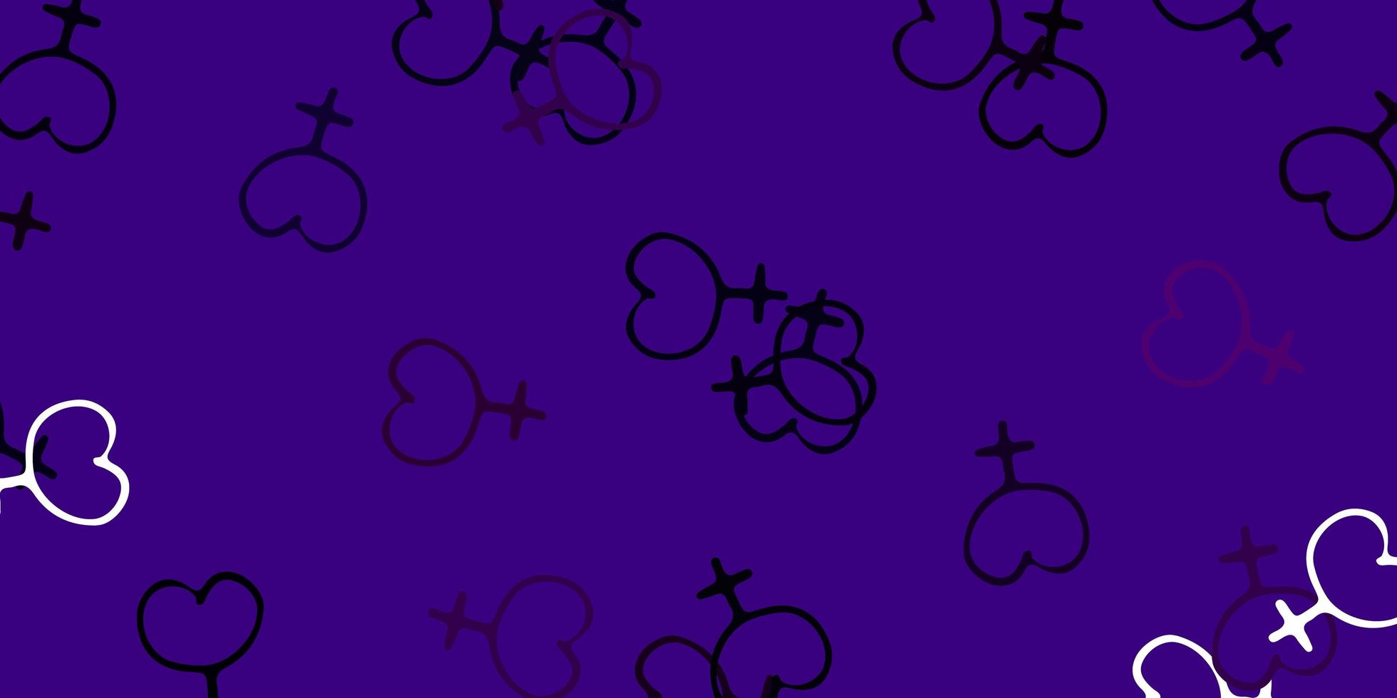 Light Purple vector pattern with feminism elements