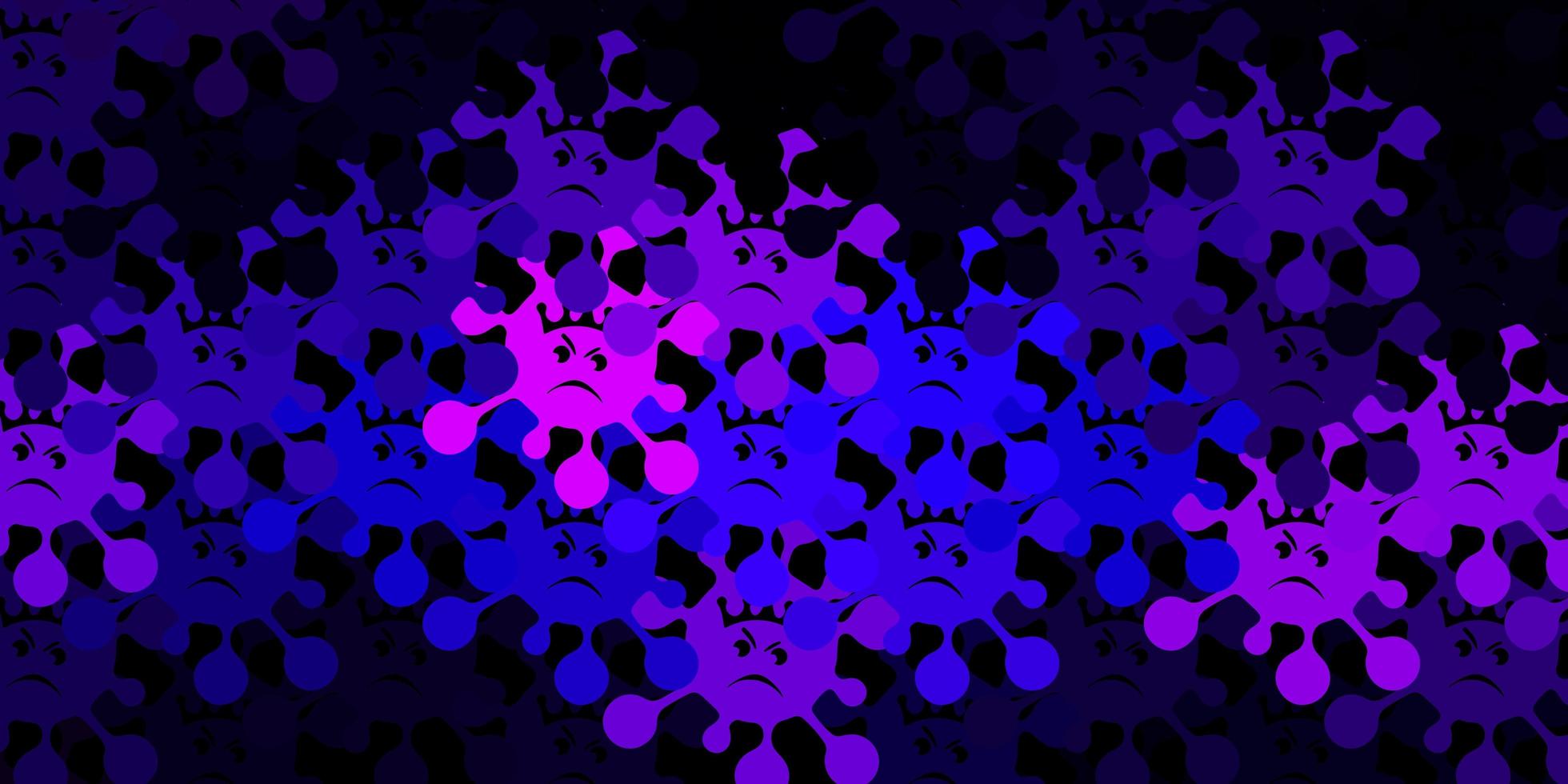 Dark purple vector texture with disease symbols