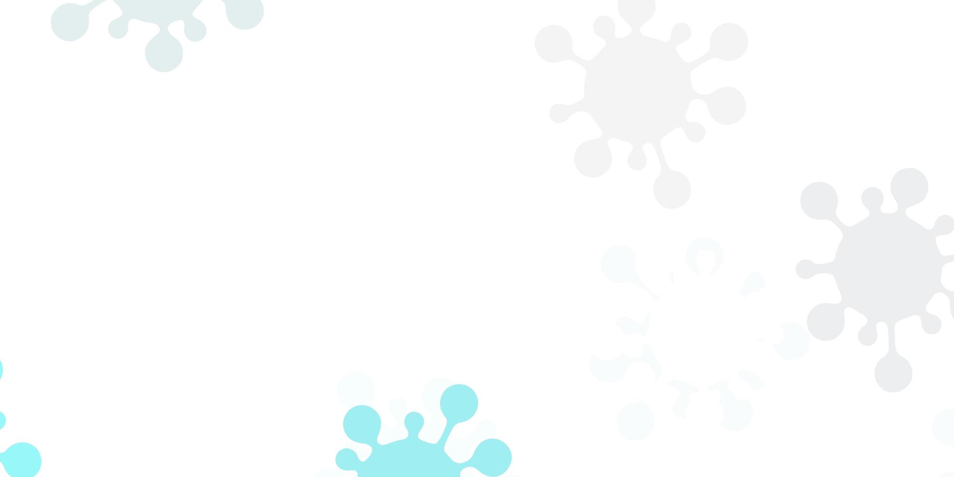Fondo de vector azul rosa claro con símbolos de virus