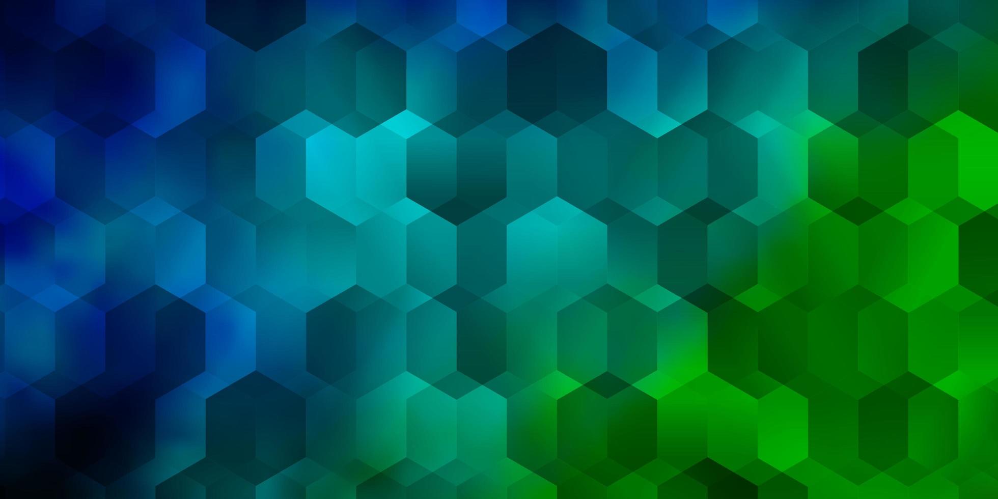 Fondo de vector verde azul claro con hexágonos