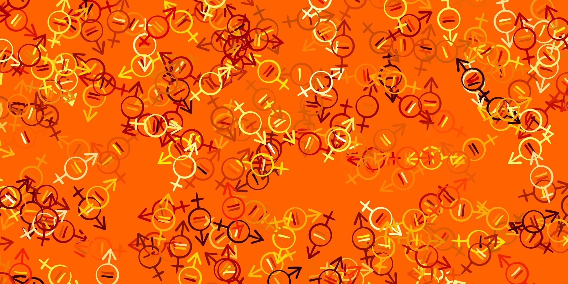 Light Orange vector background with woman symbols