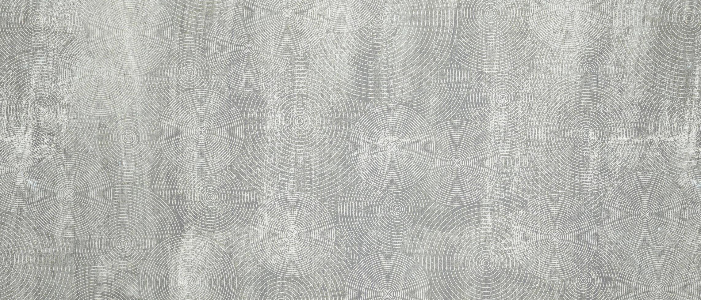 Old Grunge concrete cement wall with circle line texture background photo