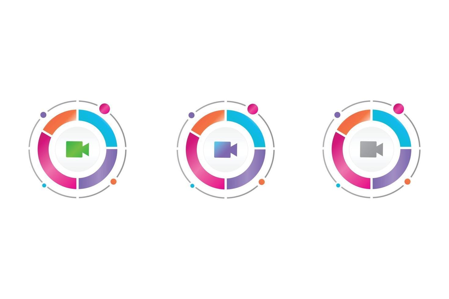 video icon in circle diagram vector