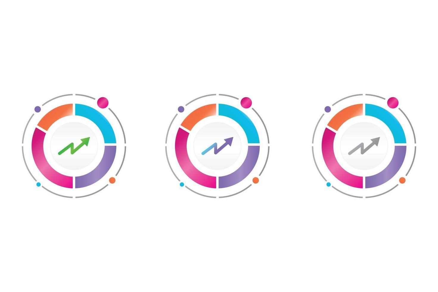 business graph icon in circle diagram vector