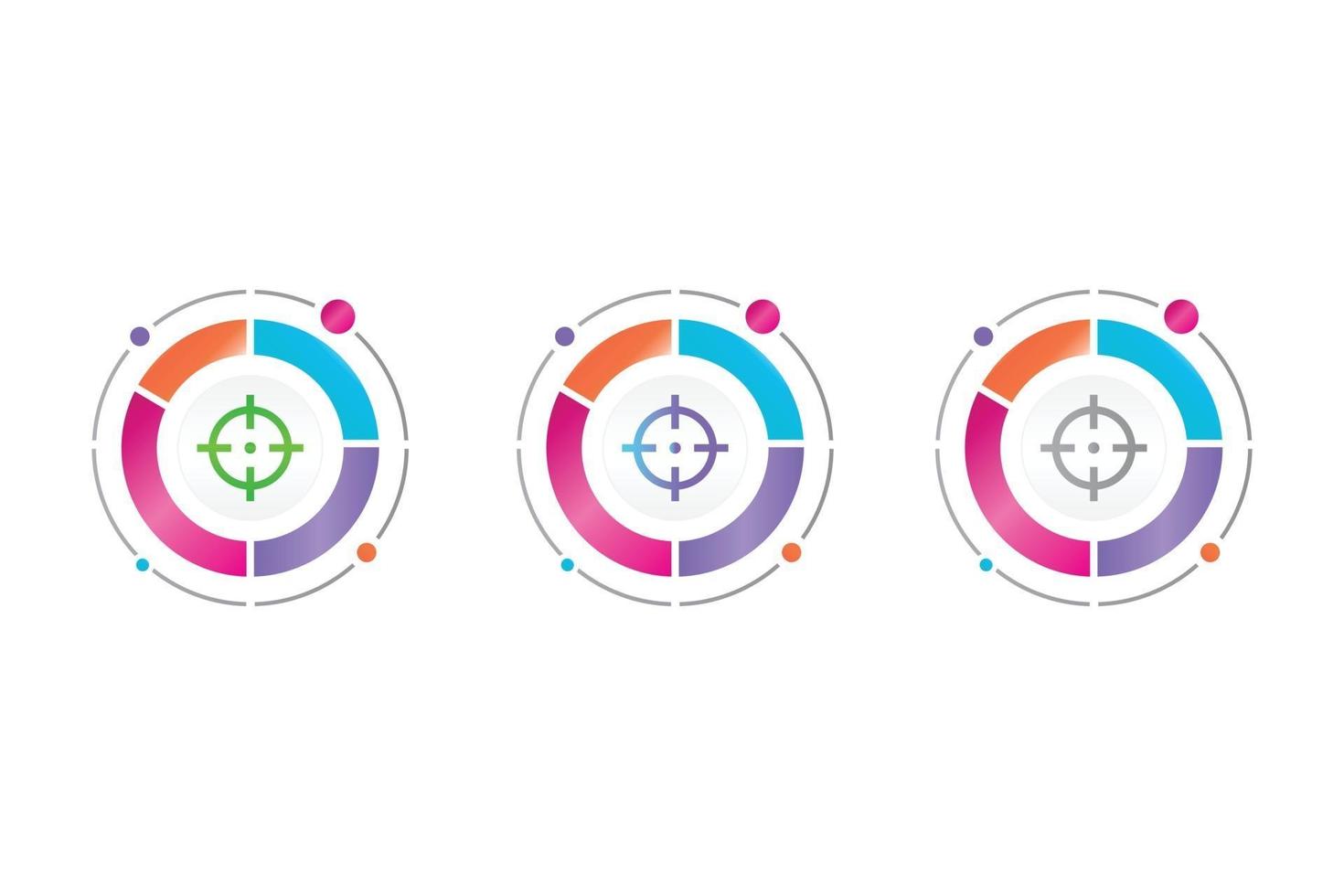 marketing target icon in circle diagram vector