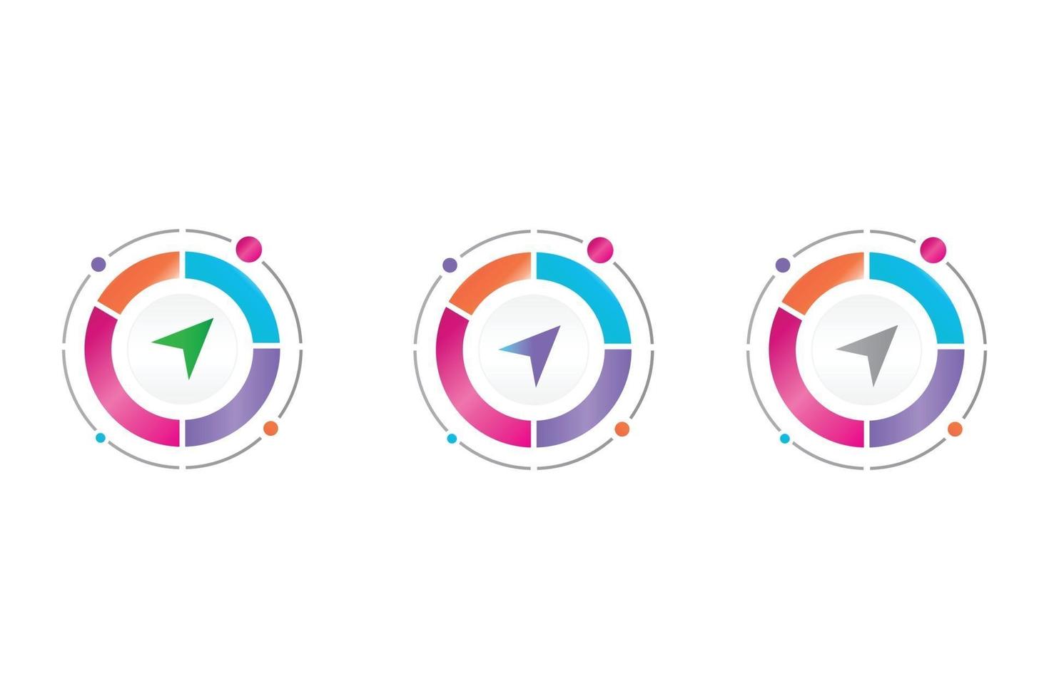 navigation icon in circle diagram vector