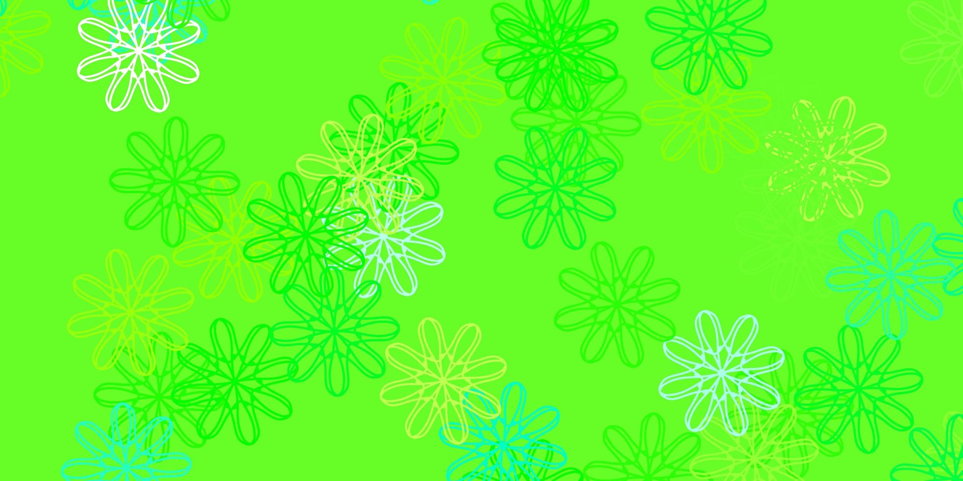 Fondo natural de vector amarillo verde claro con flores