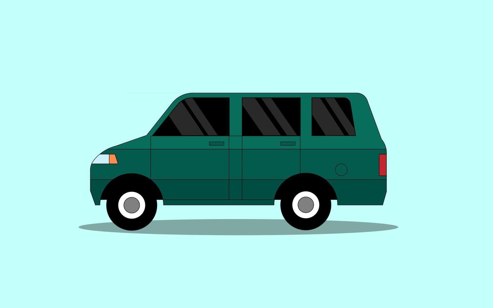 Vector Cartoon Minibus Illustration