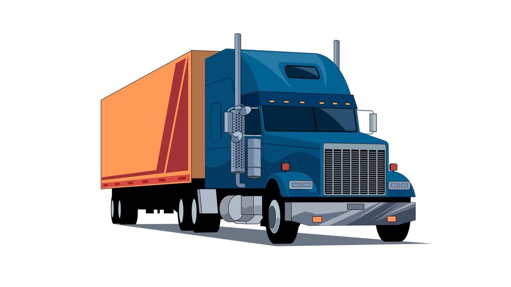 Cartoon Semi Truck Illustration vector