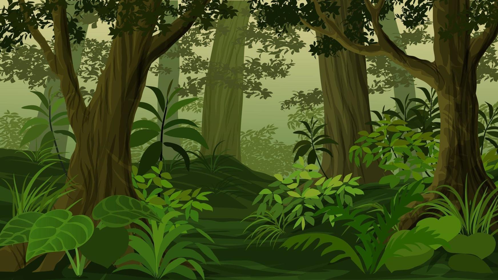 vector de dibujos animados paisaje de la selva