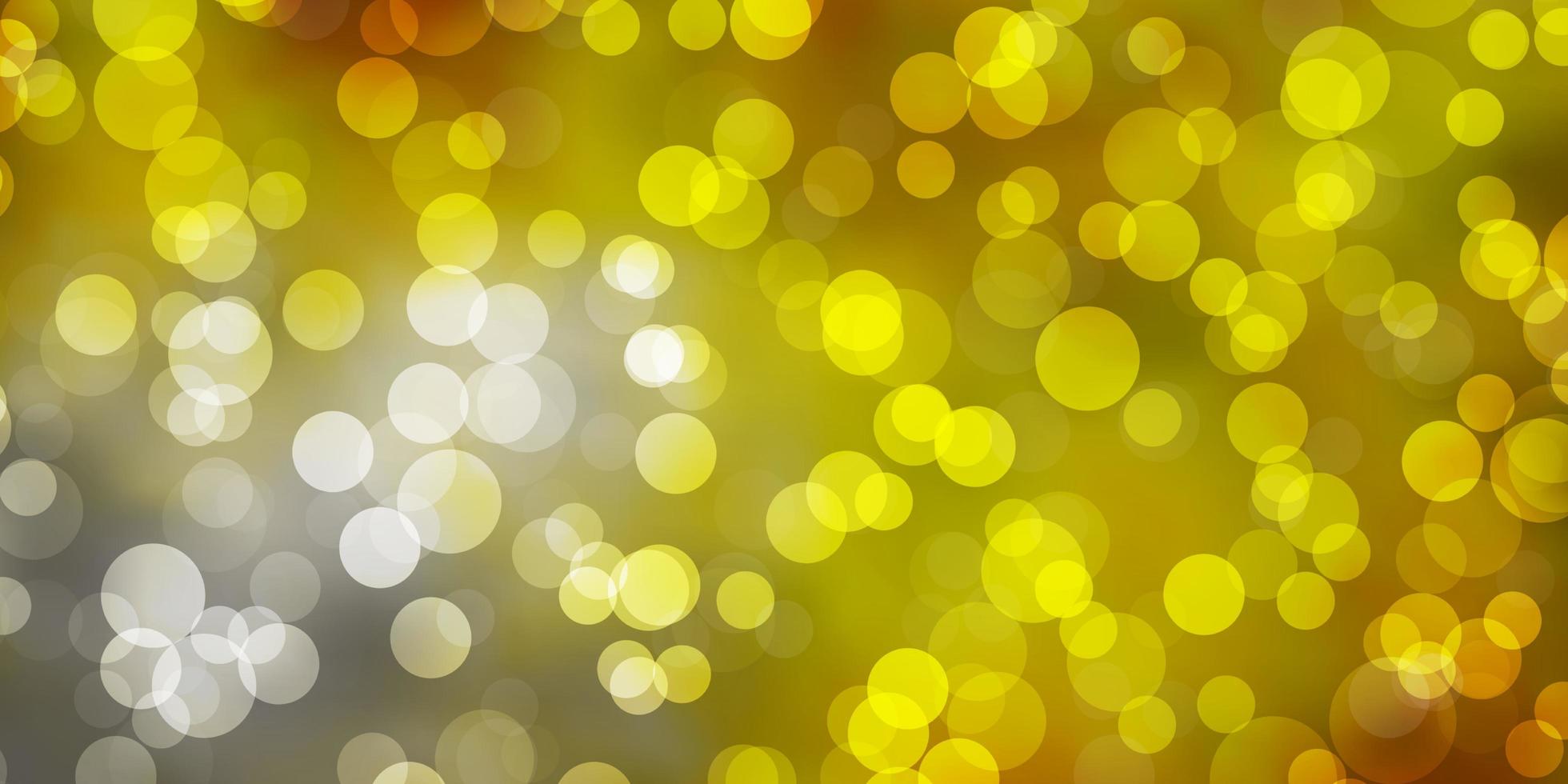 Fondo de vector naranja claro con puntos, discos de colores abstractos en un patrón de fondo degradado simple para folletos folletos