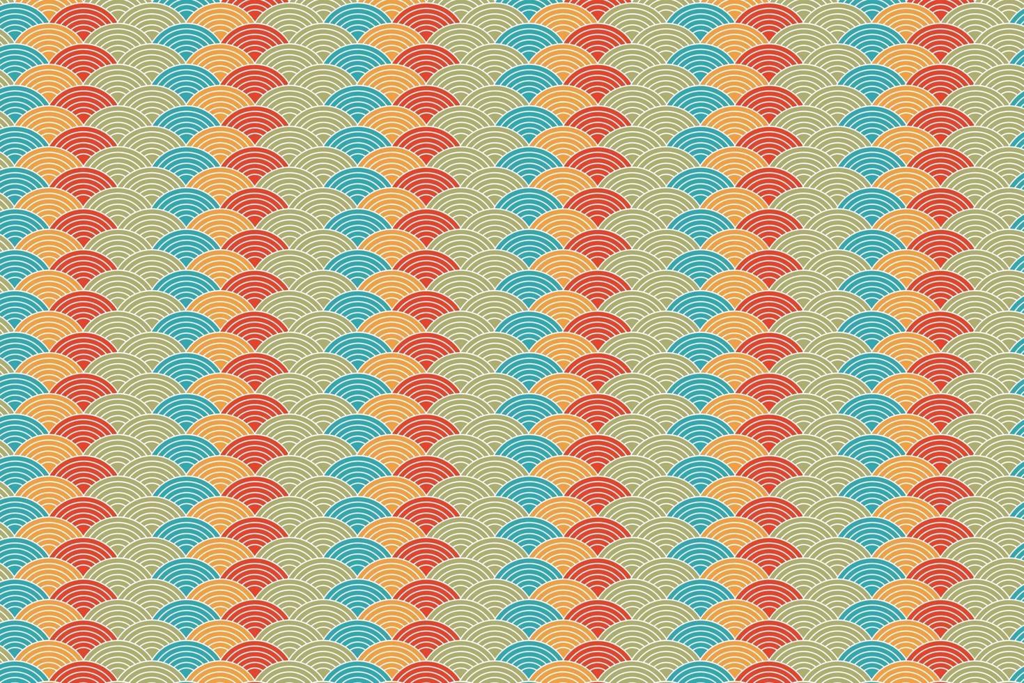 Japanese or chinese fabric traditional background with circle wave vector