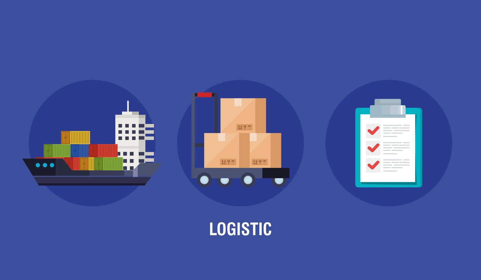 poster of delivery logistic service with icons vector