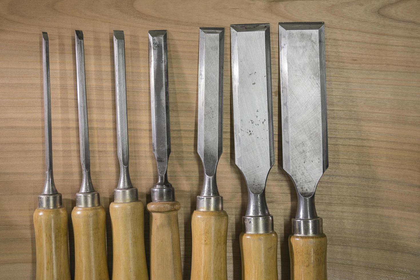 set of chisels on the workbench wallpaper photo