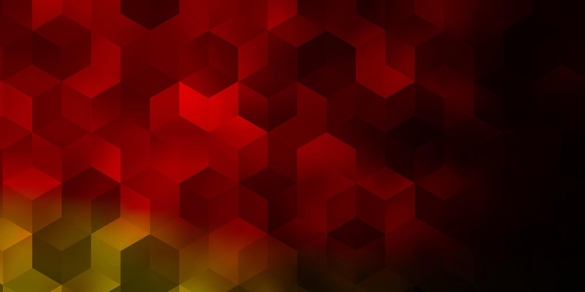 Dark Green Red vector pattern with colorful hexagons