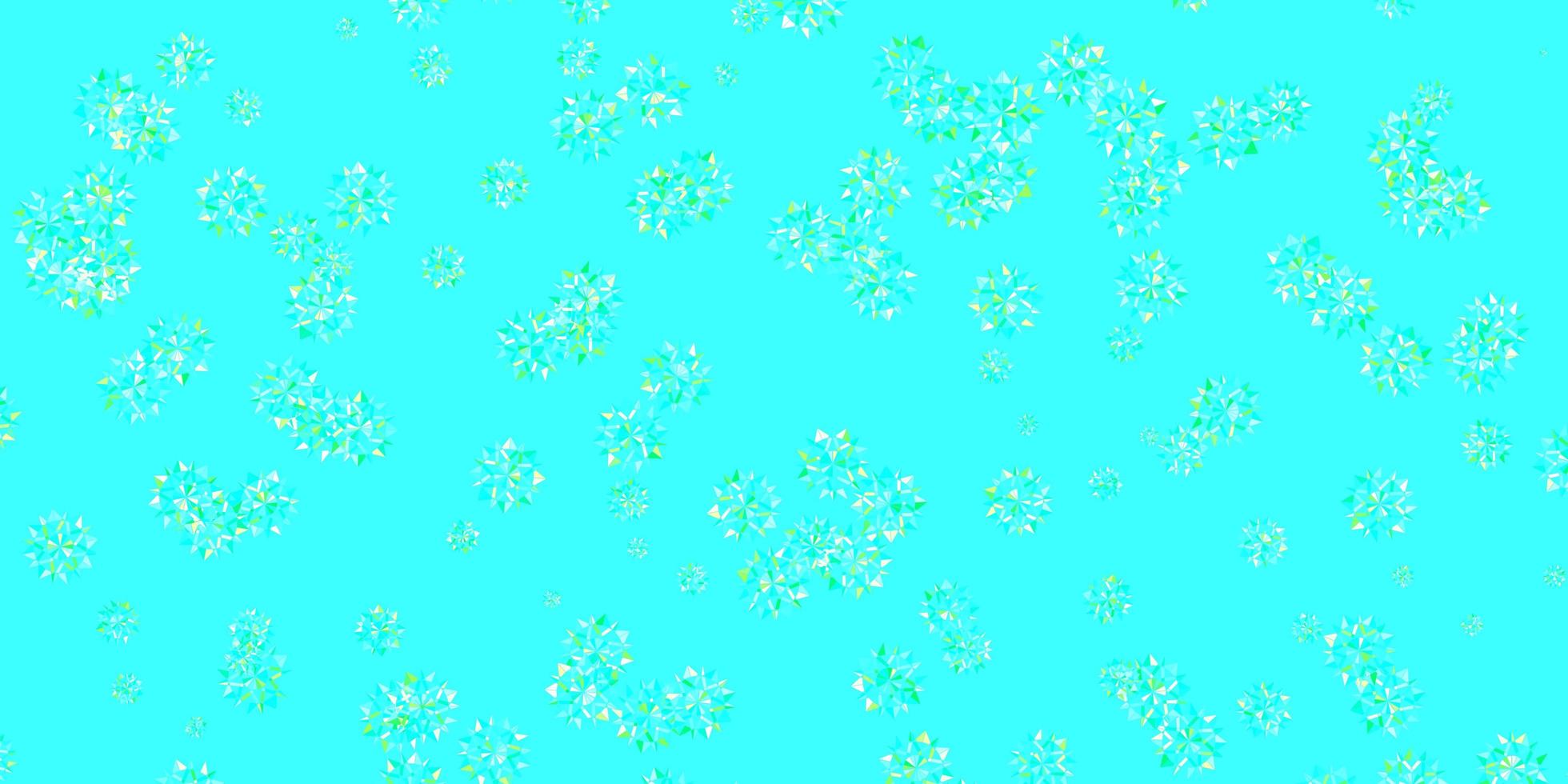 Light Blue Green vector backdrop with xmas snowflakes