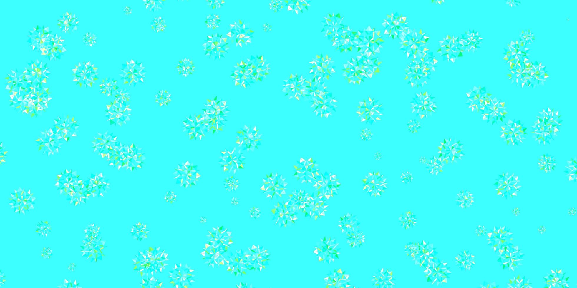 Light Blue Green vector backdrop with xmas snowflakes