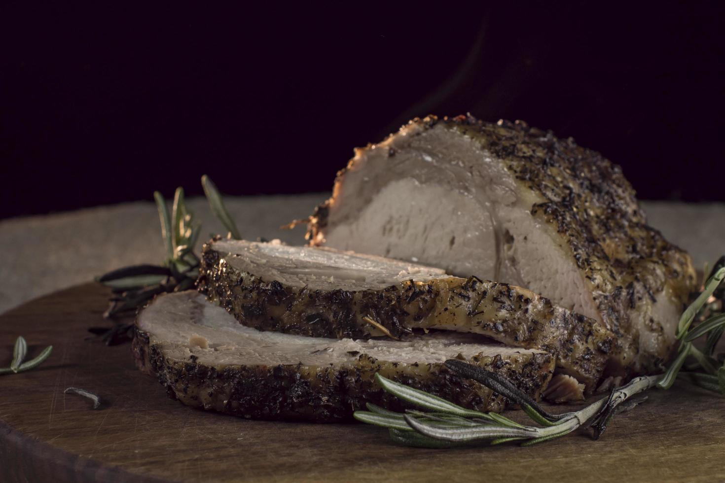 hot baked ham and rosemary photo