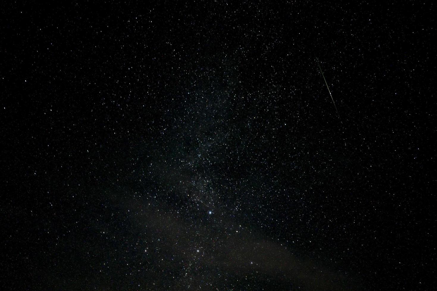 Fondo de pantalla de cielo estrellado y meteorito y nebulosa. foto