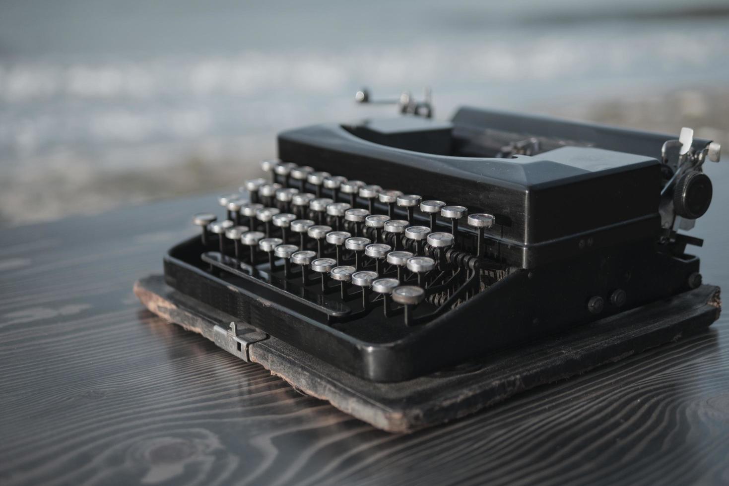 typewriter on the background of the sea wallpaper photo