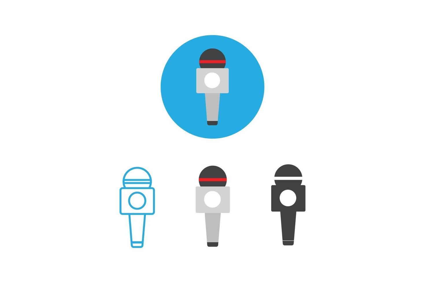 microphone icon flat design style vector