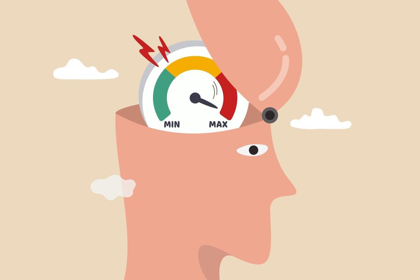 Stress and anxiety mental health concept vector