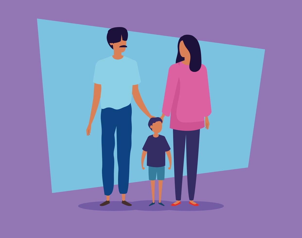 parents with son avatar characters vector