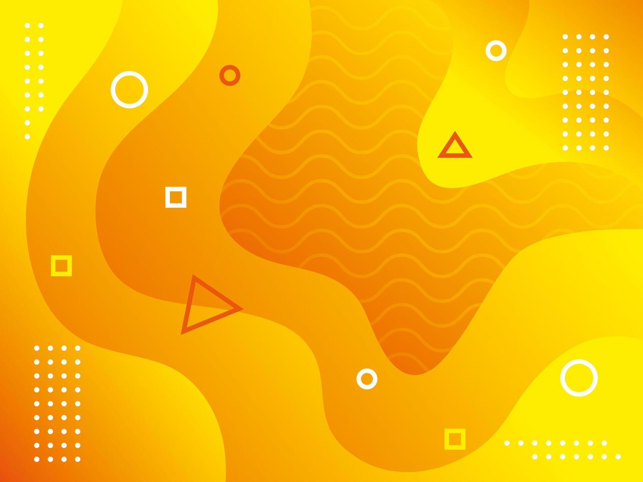 Fondo de ondas icono de color amarillo vector