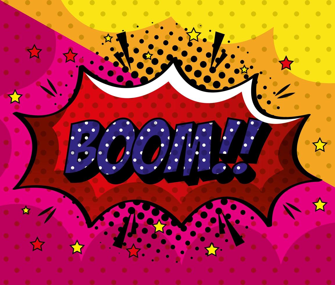 boom expression sign pop art style vector