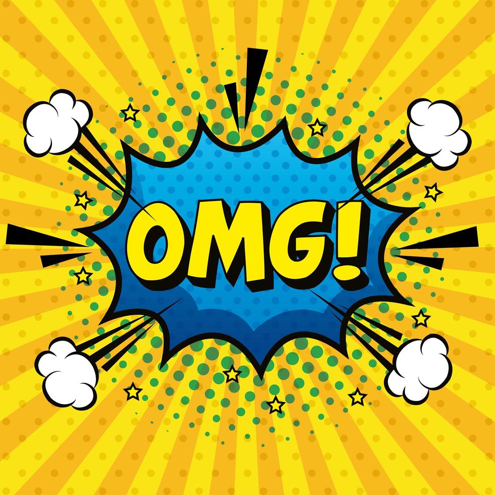 omg expression sign pop art style vector