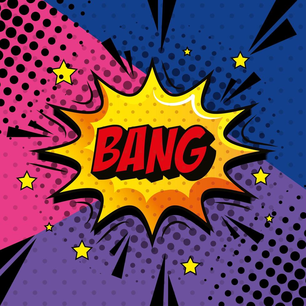 bang expression sign pop art style vector