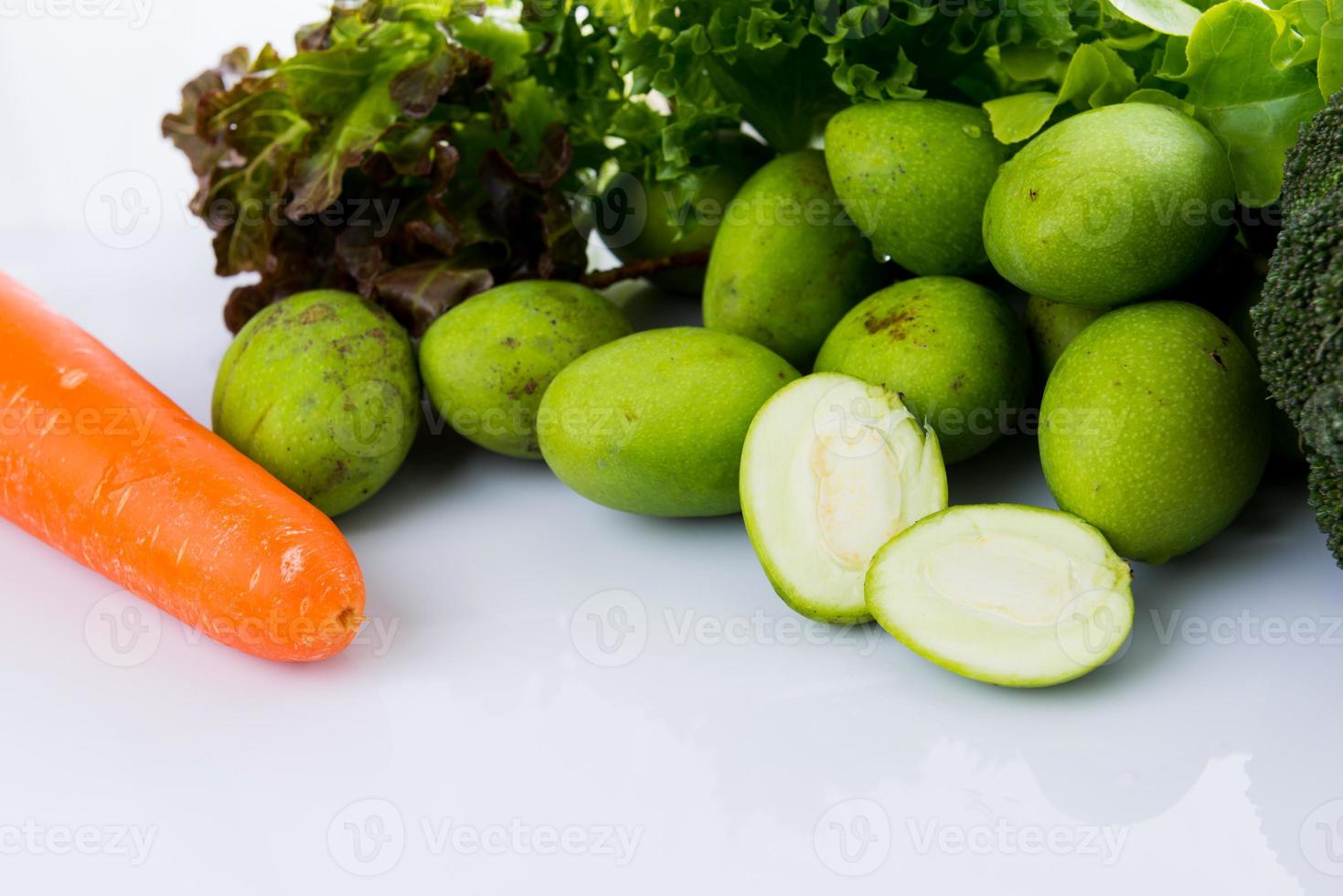 Close up Mix Vegetable on white photo