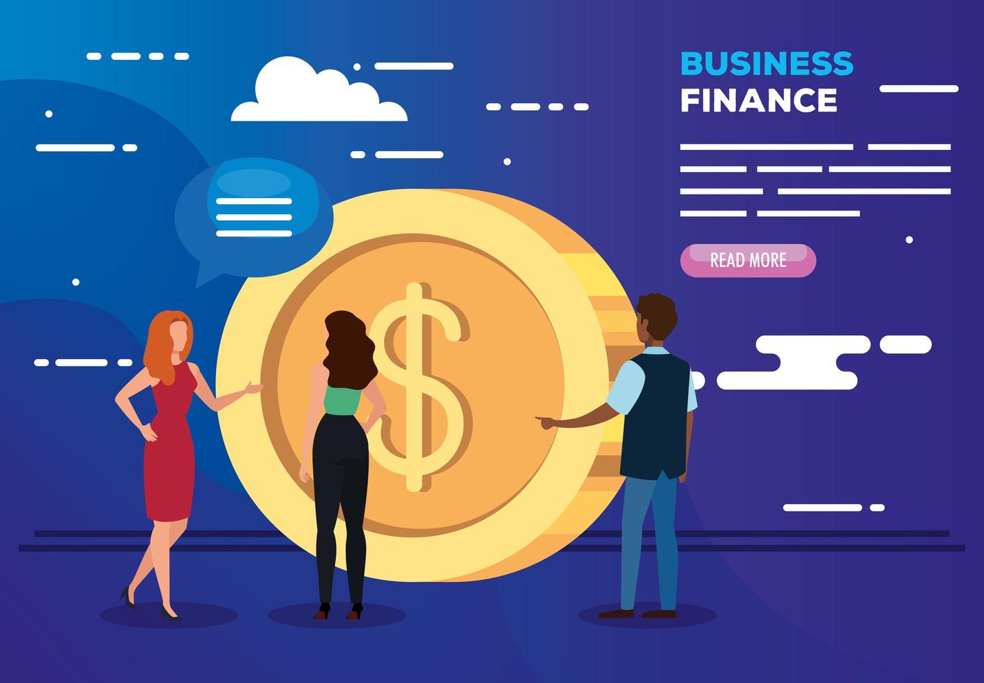 business advertising with people and coin vector