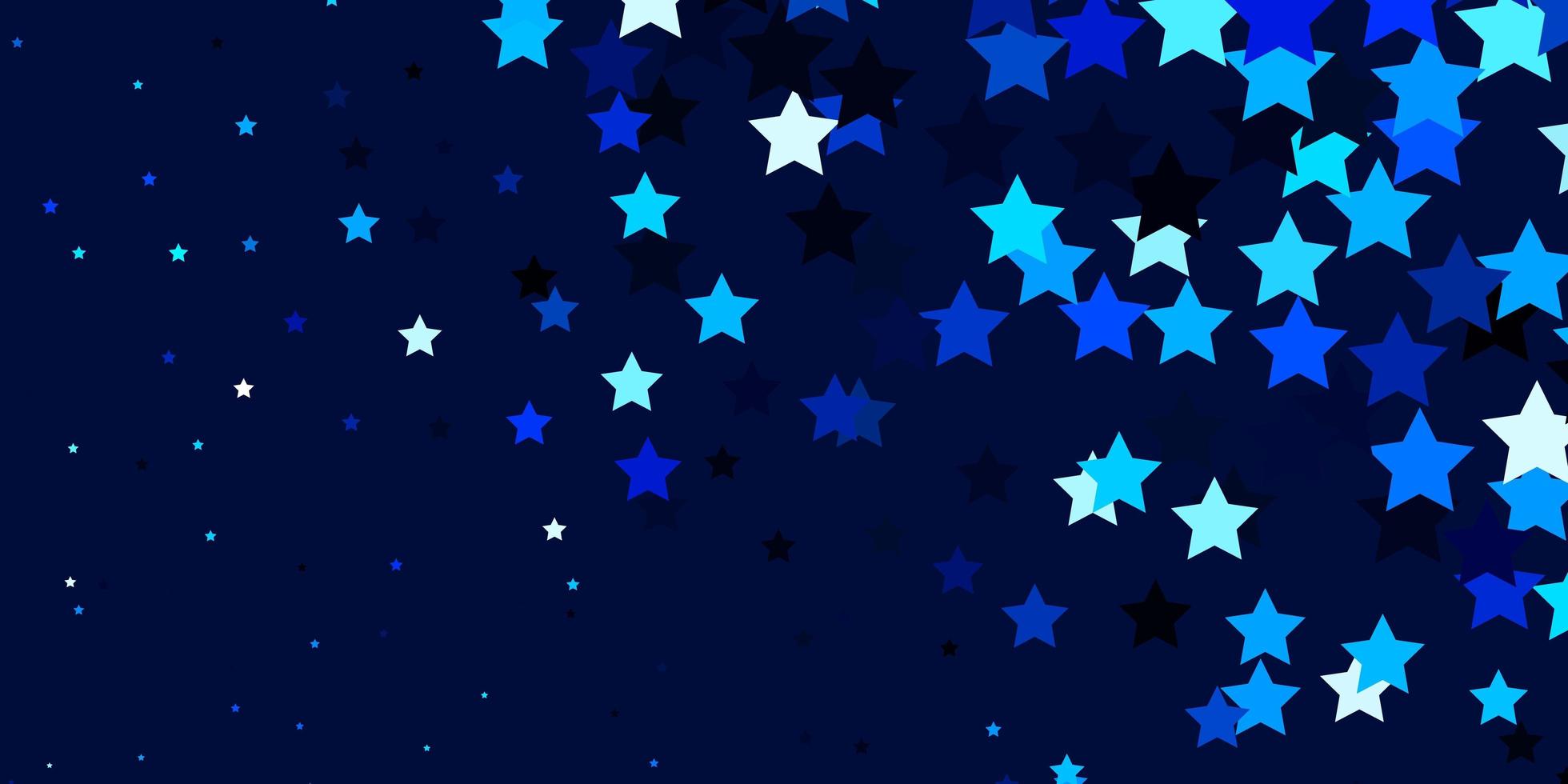Fondo de vector azul oscuro con estrellas pequeñas y grandes ilustración colorida con diseño de estrellas de degradado abstracto para la promoción de su negocio